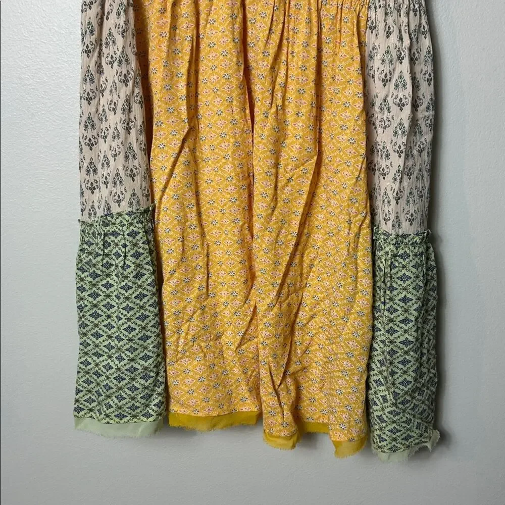Free People Across the Sea tunic mini dress in yellow NWT